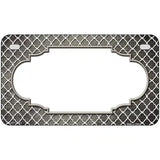 Tan White Quatrefoil Scallop Oil Rubbed Metal Novelty License Plate 7" x 4" (MP)