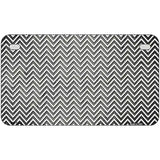 Gray White Small Chevron Oil Rubbed Metal Novelty License Plate 7" x 4" (MP)