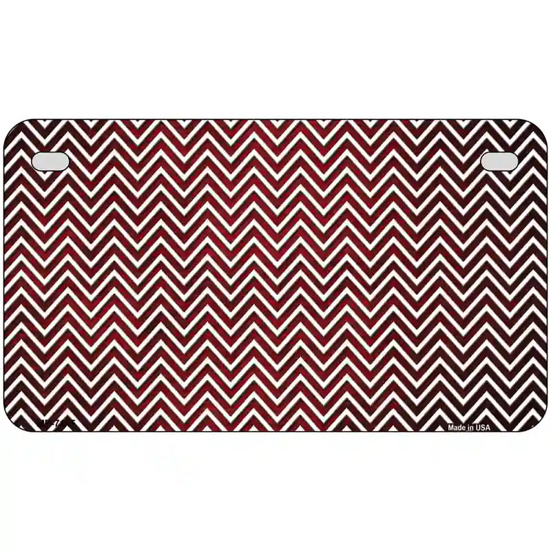 Red White Small Chevron Oil Rubbed Metal Novelty License Plate 7" x 4" (MP)