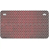Red White Small Chevron Oil Rubbed Metal Novelty License Plate 7" x 4" (MP)