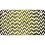 Yellow White Small Chevron Oil Rubbed Metal Novelty License Plate 7" x 4" (MP)