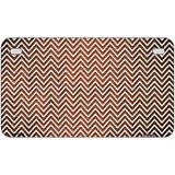 Orange White Small Chevron Oil Rubbed Metal Novelty License Plate 7" x 4" (MP)