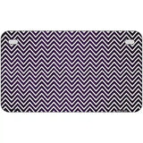 Purple White Small Chevron Oil Rubbed Metal Novelty License Plate 7" x 4" (MP)