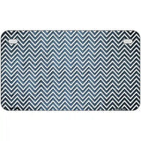Light Blue White Small Chevron Oil Rubbed Metal Novelty License Plate 7" x 4" (MP)