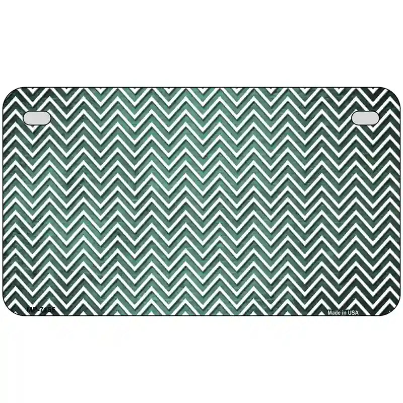 Mint White Small Chevron Oil Rubbed Metal Novelty License Plate 7" x 4" (MP)