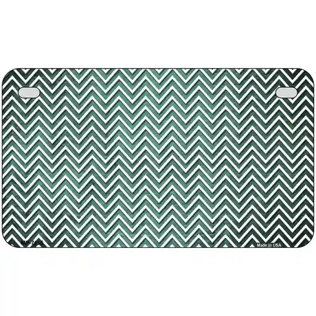 Mint White Small Chevron Oil Rubbed Metal Novelty License Plate 7" x 4" (MP)