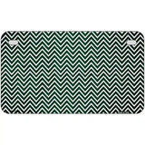 Green White Small Chevron Oil Rubbed Metal Novelty License Plate 7" x 4" (MP)