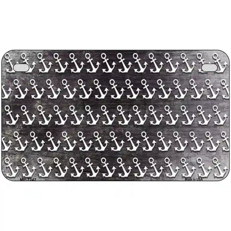Black White Anchor Oil Rubbed Metal Novelty License Plate 7" x 4" (MP)