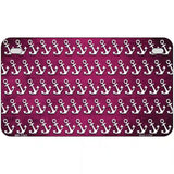 Pink White Anchor Oil Rubbed Metal Novelty License Plate 7" x 4" (MP)
