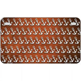 Orange White Anchor Oil Rubbed Metal Novelty License Plate 7" x 4" (MP)