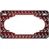 Red White Anchor Scallop Oil Rubbed Metal Novelty License Plate 7" x 4" (MP)