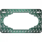 Mint White Anchor Scallop Oil Rubbed Metal Novelty License Plate 7" x 4" (MP)