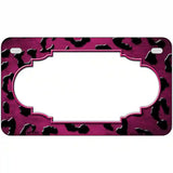 Pink Black Cheetah Scallop Oil Rubbed Metal Novelty License Plate 7" x 4" (MP)