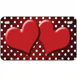 Red White Small Dots Hearts Oil Rubbed Metal Novelty License Plate 7" x 4" (MP)