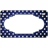 Blue White Small Dots Scallop Oil Rubbed Metal Novelty License Plate 7" x 4" (MP)