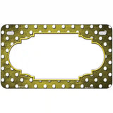 Yellow White Small Dots Scallop Oil Rubbed Metal Novelty License Plate 7" x 4" (MP)