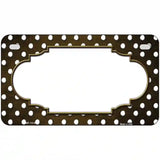 Brown White Small Dots Scallop Oil Rubbed Metal Novelty License Plate 7" x 4" (MP)