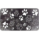 Black White Paw Oil Rubbed Metal Novelty License Plate 7" x 4" (MP)