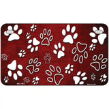 Red White Paw Oil Rubbed Metal Novelty License Plate 7" x 4" (MP)