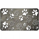 Tan White Paw Oil Rubbed Metal Novelty License Plate 7" x 4" (MP)