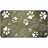Gold White Paw Oil Rubbed Metal Novelty License Plate 7" x 4" (MP)