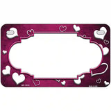 Pink White Love Scallop Oil Rubbed Metal Novelty License Plate 7" x 4" (MP)