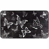 Black White Butterfly Oil Rubbed Metal Novelty License Plate 7" x 4" (MP)