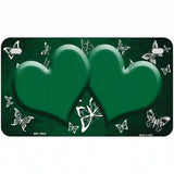 Green White Hearts Butterfly Oil Rubbed Metal Novelty License Plate 7" x 4" (MP)