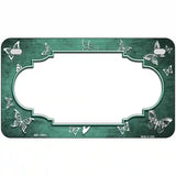 Mint White Scallop Butterfly Oil Rubbed Metal Novelty License Plate 7" x 4" (MP)