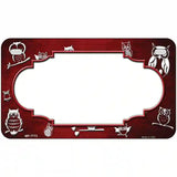 Red White Owl Scallop Oil Rubbed Metal Novelty License Plate 7" x 4" (MP)