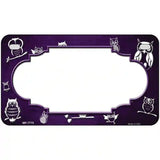Purple White Owl Scallop Oil Rubbed Metal Novelty License Plate 7" x 4" (MP)