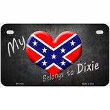 Heart Belongs To Dixie Novelty Metal License Plate 7" x 4" (MP)