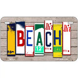 Beach Wood License Plate Art Novelty Metal License Plate 7" x 4" (MP)