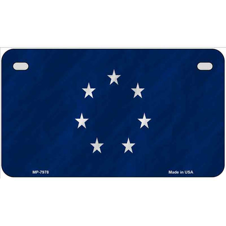 First Confederate Flag 7 Stars Novelty Metal License Plate 7" x 4" Motorcycle (MP)