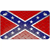 Confederate Flag Diamond Novelty Metal License Plate 7" x 4" (MP)