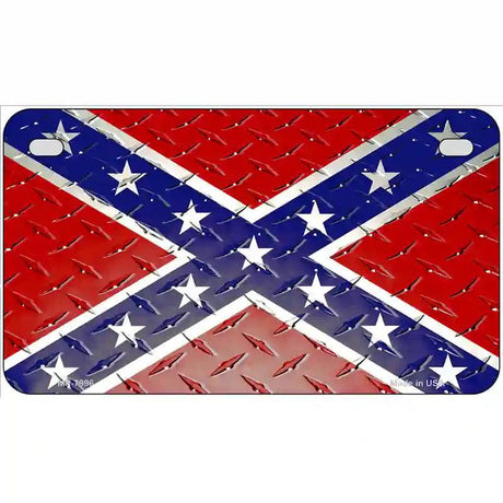 Confederate Flag Diamond Novelty Metal License Plate 7" x 4" (MP)