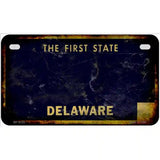 Delaware State Rusty Novelty Metal License Plate 7" x 4" (MP)