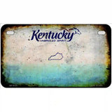 Kentucky State Rusty Novelty Metal License Plate 7" x 4" (MP)