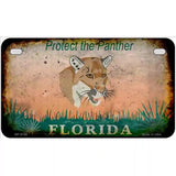 Florida Protect Panther Rusty Novelty Metal License Plate 7" x 4" (MP)