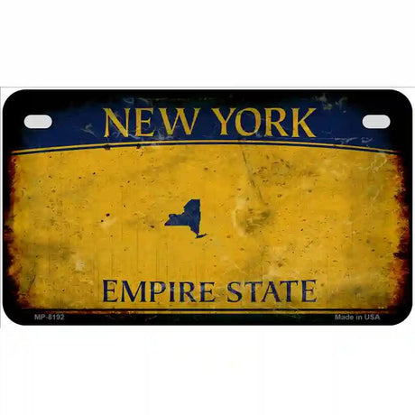 New York Yellow Blank Rusty Novelty Metal License Plate 7" x 4" (MP)