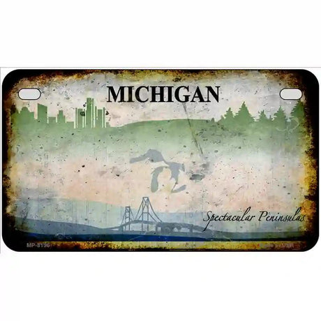 Michigan Spectacular Peninsulas Blank Rusty Novelty Metal License Plate 7" x 4" (MP)