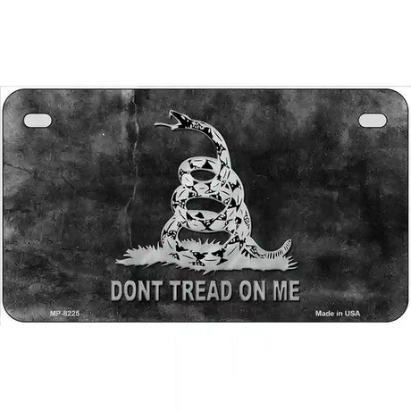 Dont Tread On Me Black Novelty Metal License Plate 7" x 4" (MP)