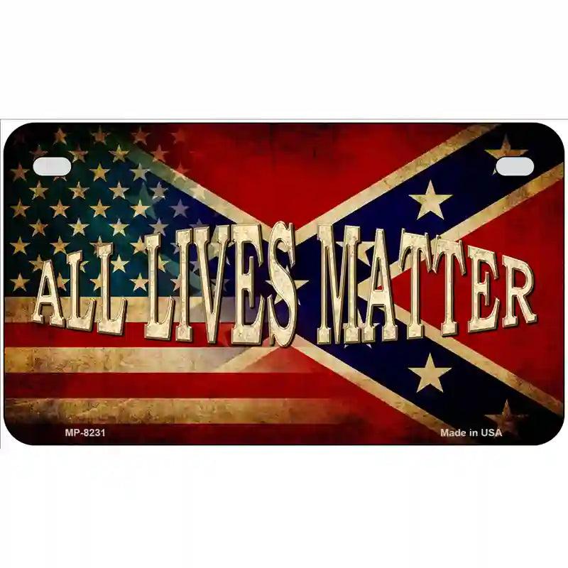 All Lives Matter Novelty Metal License Plate 7" x 4" (MP)