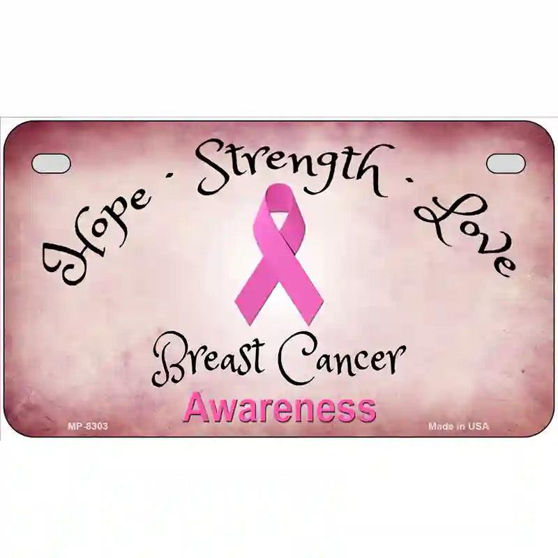 Breast Cancer Awareness Ribbon Novelty Metal License Plate 7" x 4" (MP)