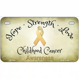 Childhood Cancer Ribbon Novelty Metal License Plate 7" x 4" (MP)