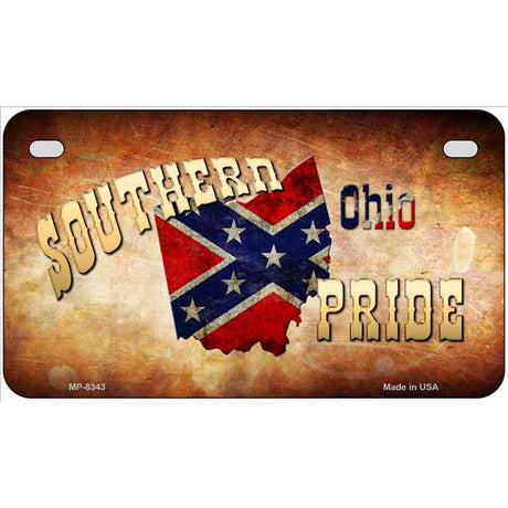 Southern Pride Ohio Metal Novelty License Plate 7" x 4" Motorcycle (MP)