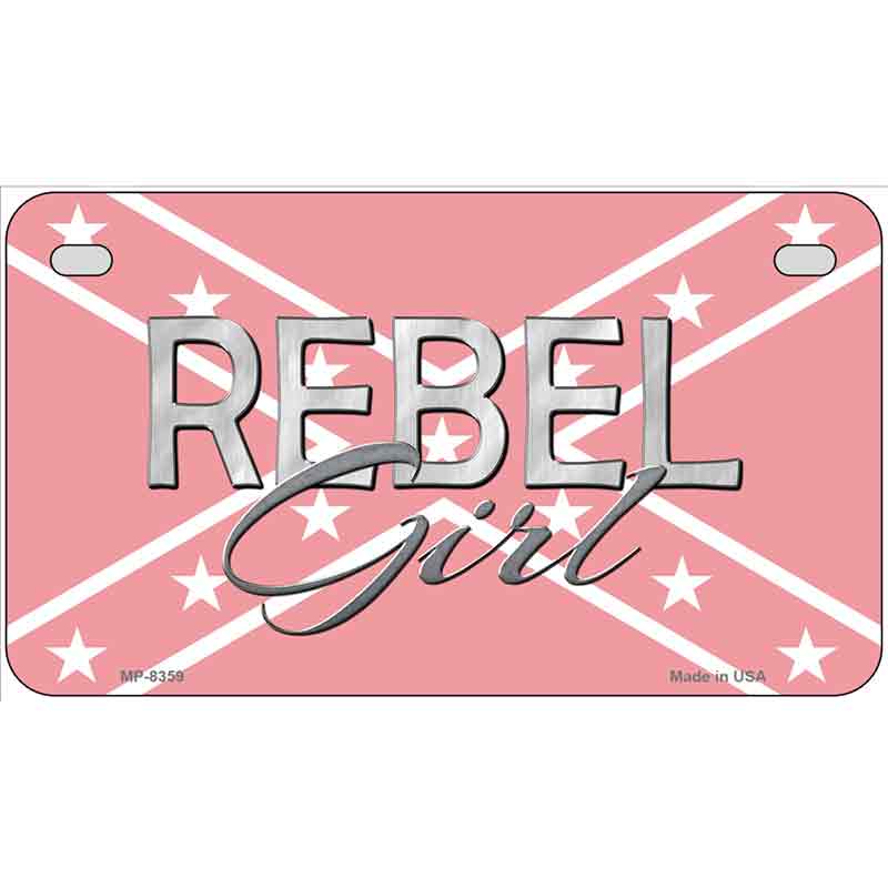 Rebel Girl Pink Metal Novelty License Plate