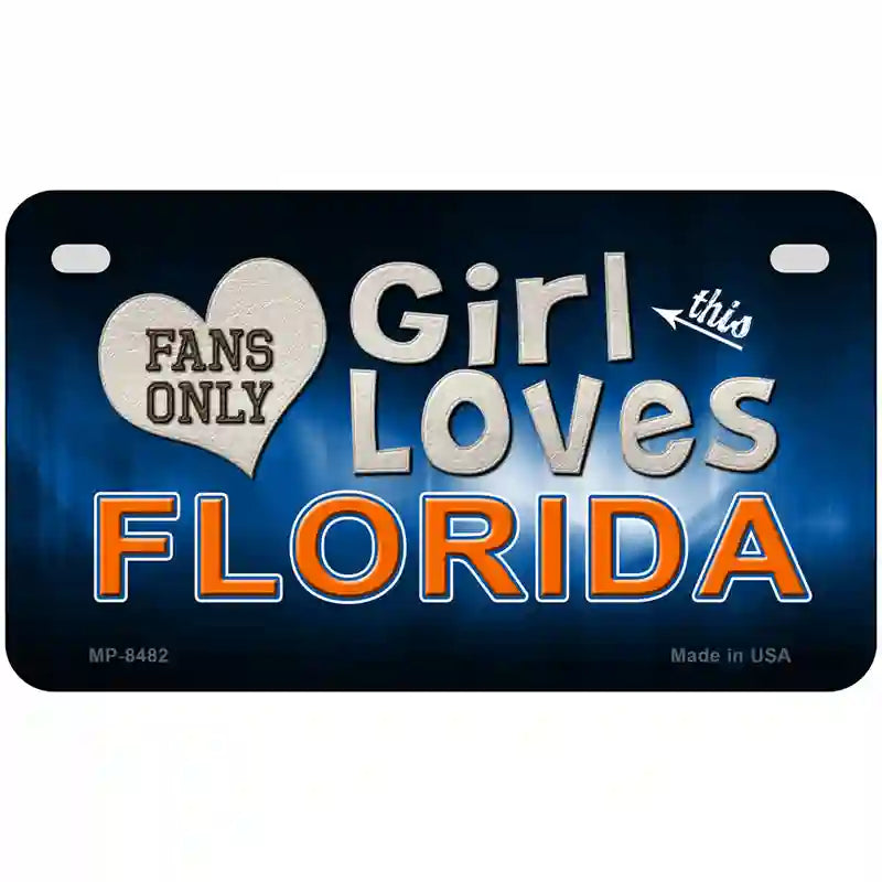 This Girl Loves Florida Novelty Metal License Plate 7" x 4" (MP)