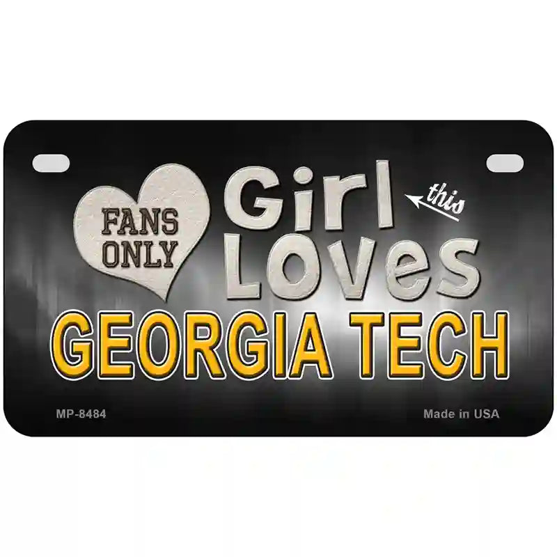 This Girl Loves Georgia Tech Novelty Metal License Plate 7" x 4" (MP)