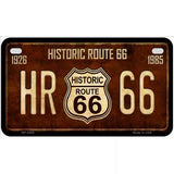 Historic Route 66 Vintage Metal Novelty License Plate 7" x 4" Motorcycle (MP)